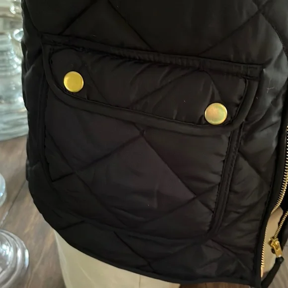 Black Quilted Vest With Gold Hardware- size medium ♥️ - Picture 2 of 5